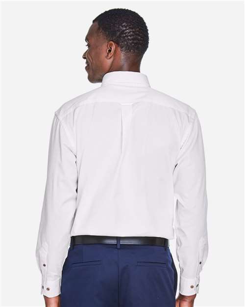 Men's Easy Blend Long-Sleeve Twill Shirt — Harriton M500