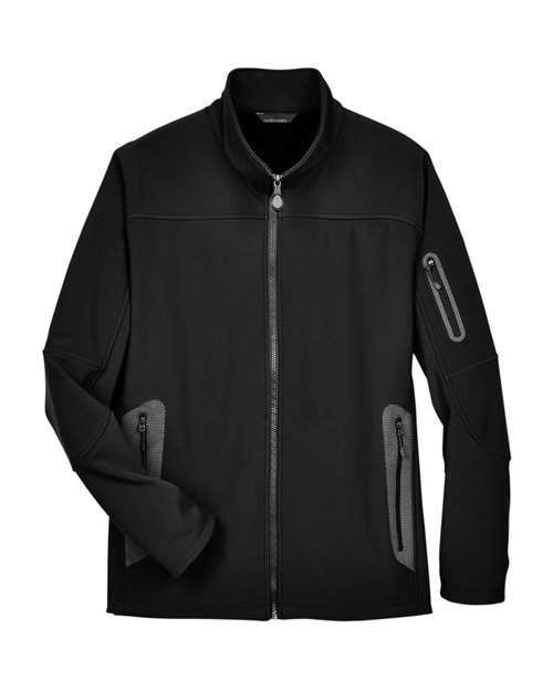 Men's Three Layer Fleece Bonded Shell Technical Jacket — Black