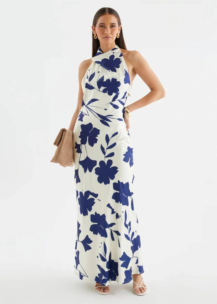 Cowl Floral Maxi Dress