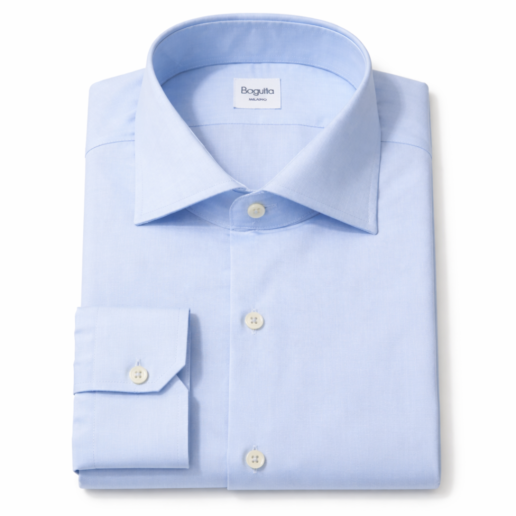 Chemise Brando bleu ciel à col italien — Bagutta