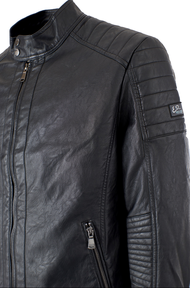 Veste noire en similicuir — Yes Zee