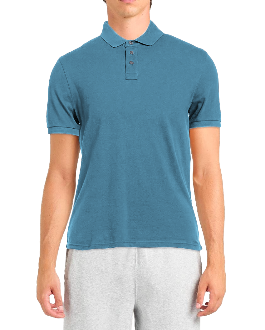 Polo bleu clair teint en pièce — Alpha Studio
