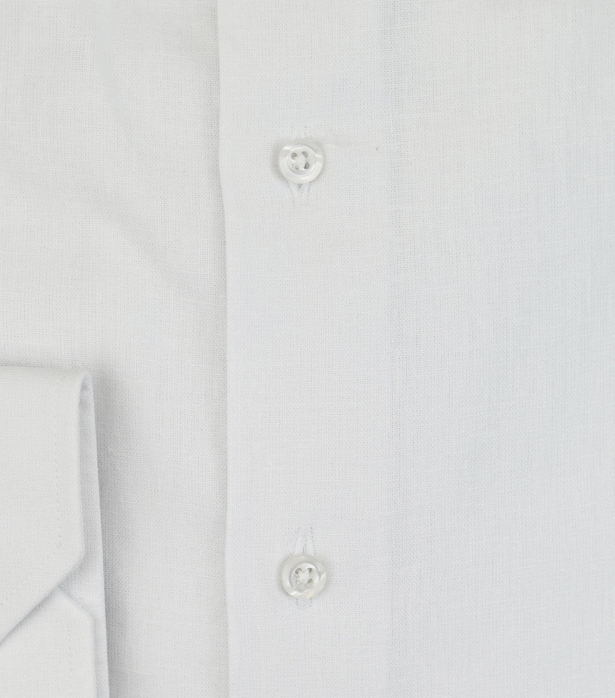 Chemise blanche boutonnée en lin mélangé — Bagutta