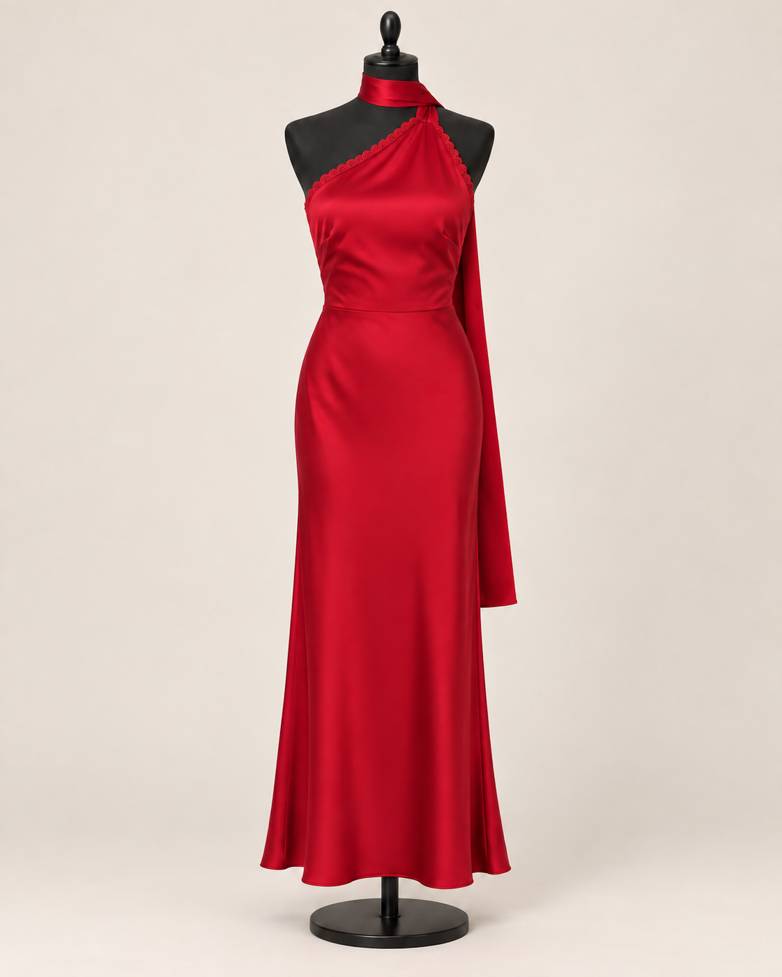 Robe longue rouge à col licou – 1& Only Collective