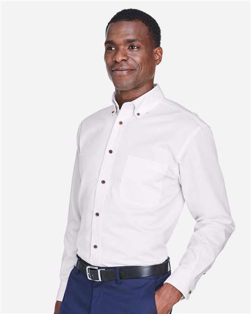Men's Easy Blend Long-Sleeve Twill Shirt — Harriton M500