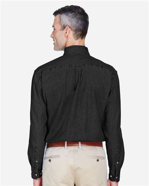 Chemise homme en jean à manches longues — Harriton M550