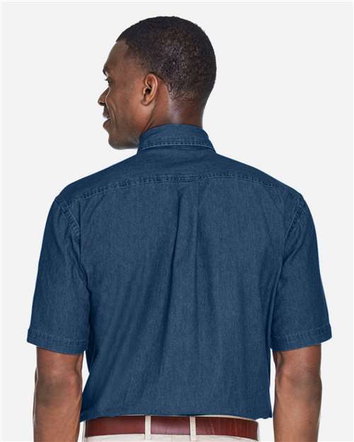 Men's Short-Sleeve Denim Shirt — Harriton M550S