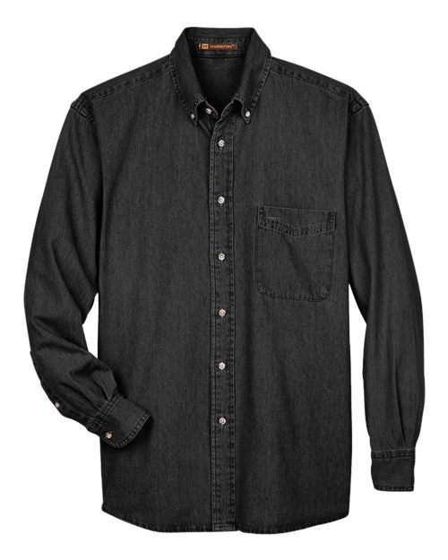 Chemise homme en jean à manches longues — Harriton M550