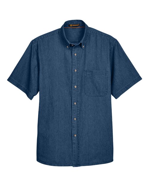 Men's Short-Sleeve Denim Shirt — Harriton M550S