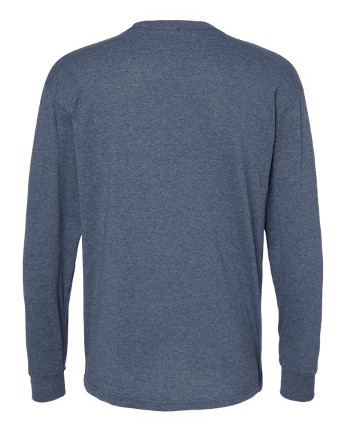 Unisex Gold Soft Touch Long Sleeve T-Shirt — Heather Navy