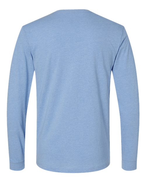 Unisex CVC Long Sleeve Tee — Heather Columbia Blue