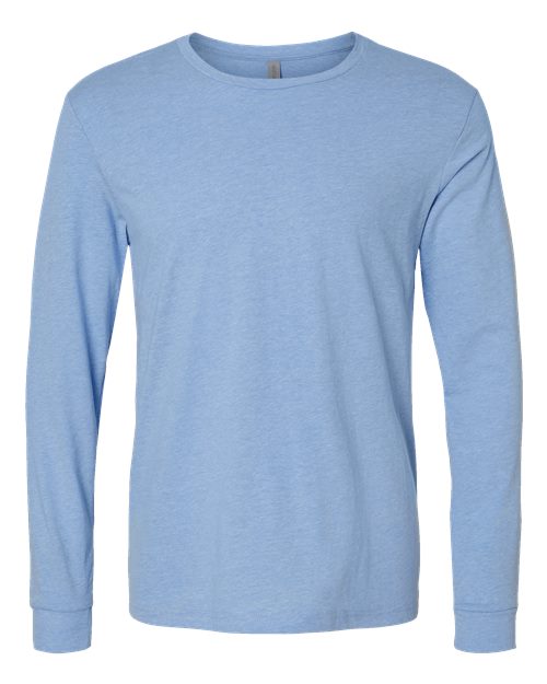 Unisex CVC Long Sleeve Tee — Heather Columbia Blue
