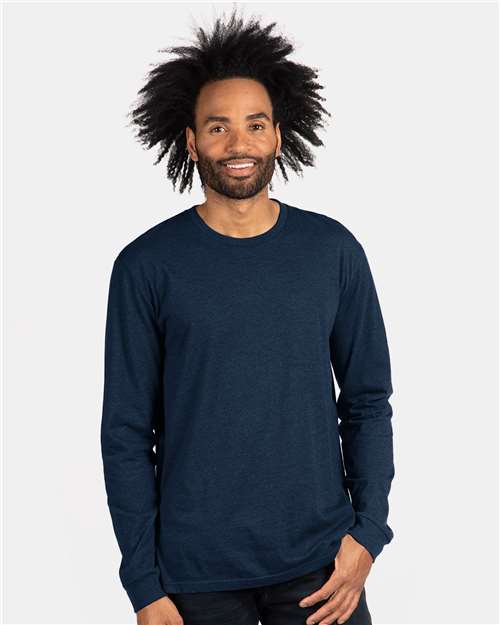 Unisex CVC Long Sleeve Tee — Midnight Navy