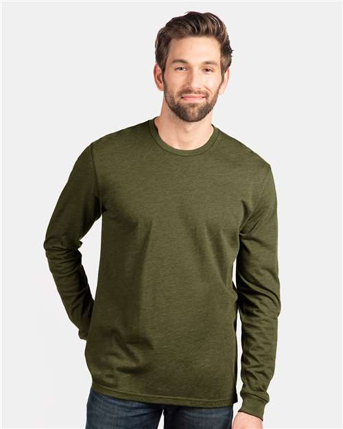 Unisex CVC Long Sleeve Tee — Military Green