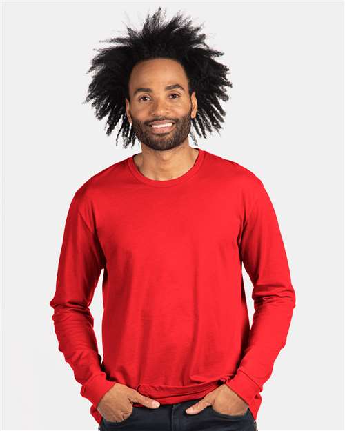 Unisex CVC Long Sleeve Tee — Red