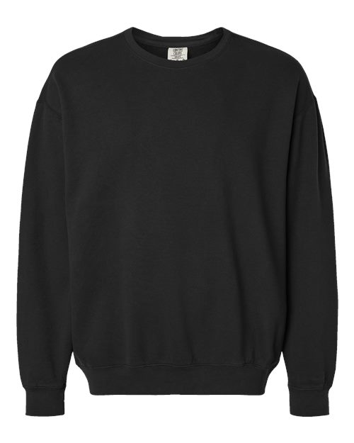 Unisex Garment-Dyed Lightweight Crewneck Sweatshirt — Black