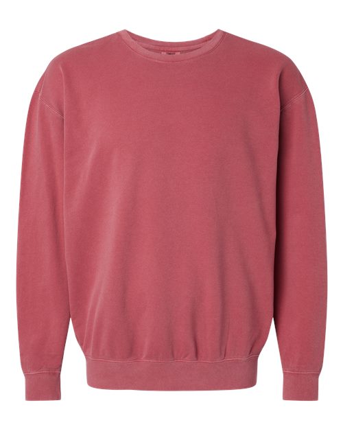 Unisex Garment-Dyed Lightweight Crewneck Sweatshirt — Crimson