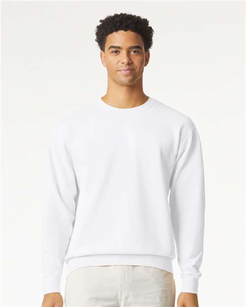 Unisex Garment-Dyed Lightweight Crewneck Sweatshirt — White