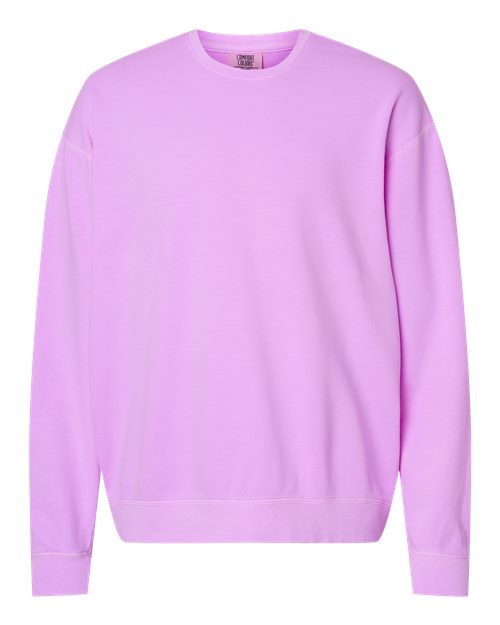 Unisex Garment-Dyed Lightweight Crewneck Sweatshirt — Neon Violet