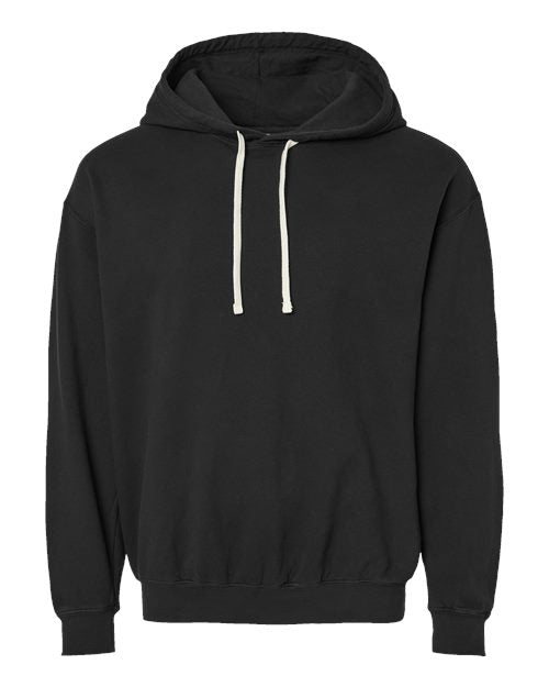 Unisex Garment-Dyed Lightweight Hooded Sweatshirt — Black