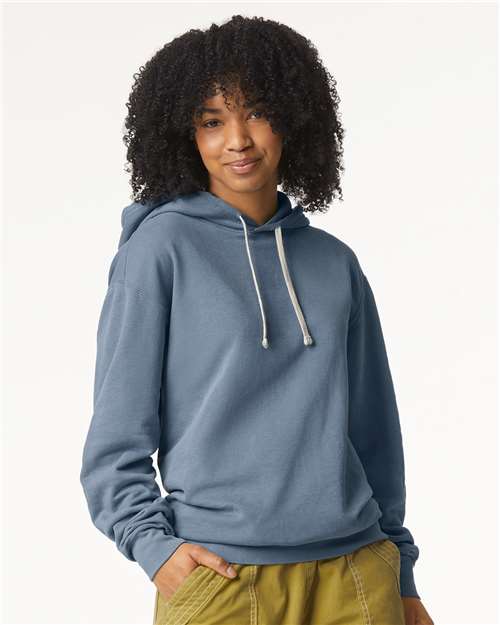Unisex Garment-Dyed Lightweight Hooded Sweatshirt — Blue Jean