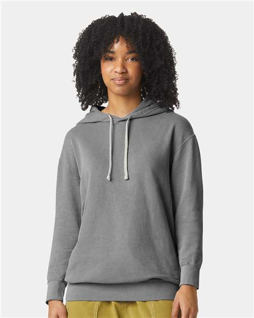 Unisex Garment-Dyed Lightweight Hooded Sweatshirt — Grey