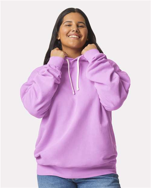 Unisex Garment-Dyed Lightweight Hooded Sweatshirt — Neon Violet