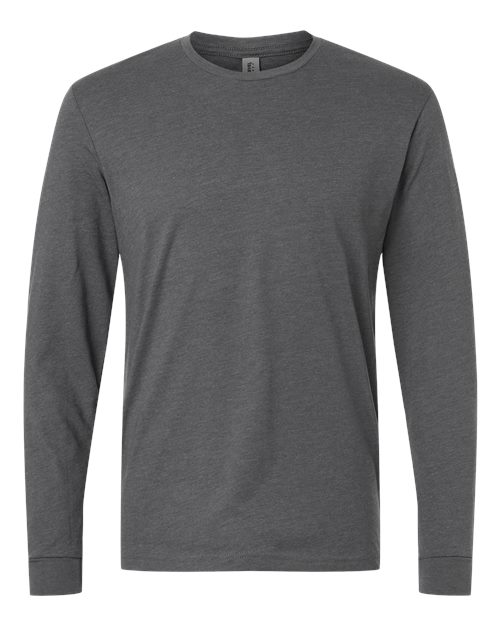 Unisex CVC Long Sleeve Tee — Heather Heavy Metal