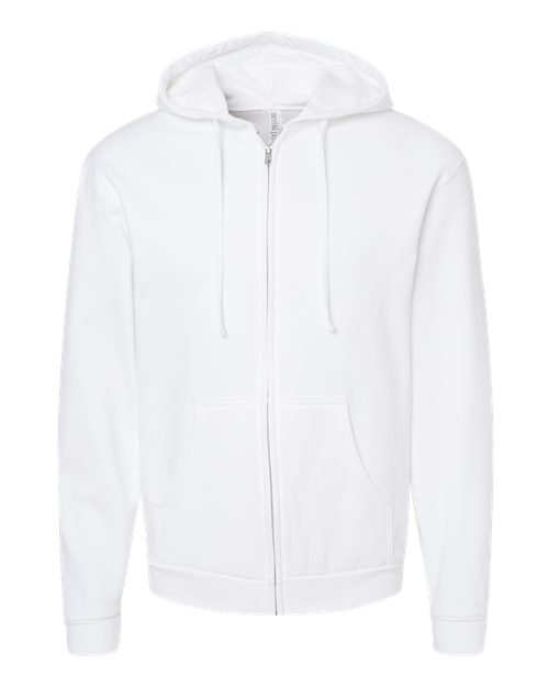 Unisex Zipper Fleece Hoodie — White