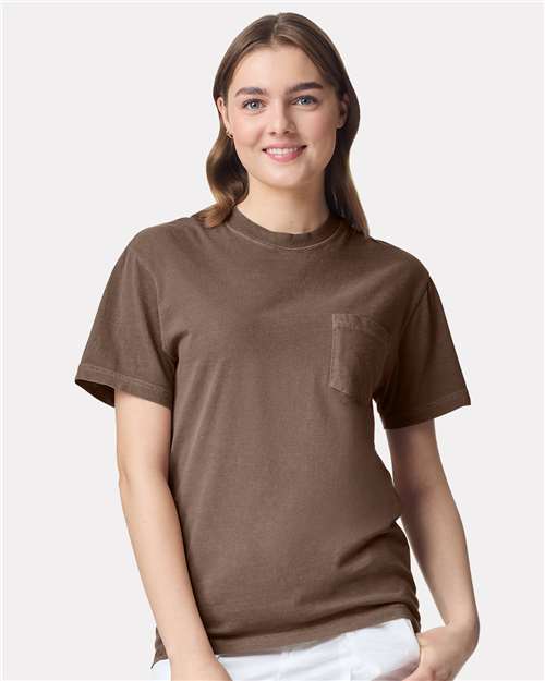 Unisex Garment-Dyed Heavyweight Pocket T-Shirt — Espresso