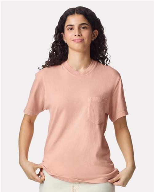 Unisex Garment-Dyed Heavyweight Pocket T-Shirt — Peachy