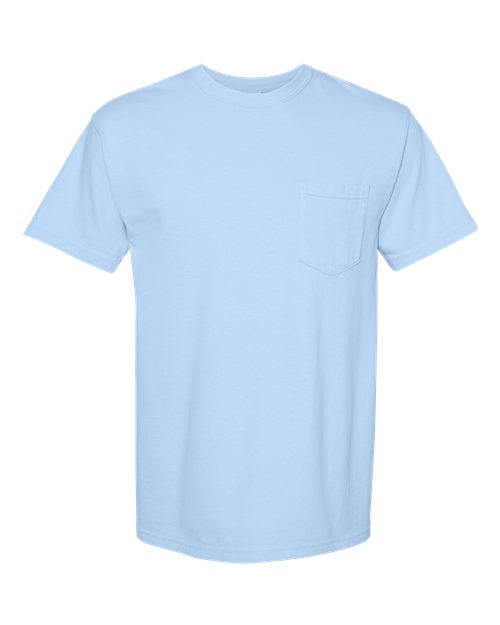 Unisex Garment-Dyed Heavyweight Pocket T-Shirt — Hydrangea