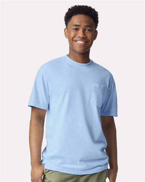 Unisex Garment-Dyed Heavyweight Pocket T-Shirt — Hydrangea