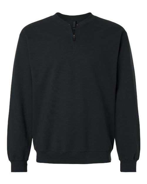 Unisex Softstyle® Midweight Quarter-Zip Sweatshirt — Black