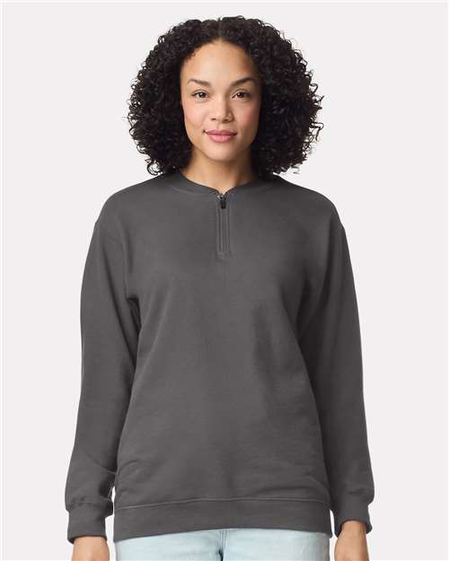 Unisex Softstyle® Midweight Quarter-Zip Sweatshirt — Charcoal