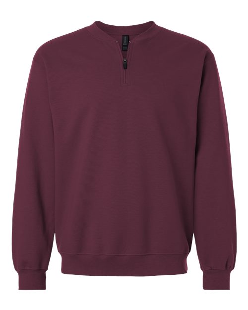 Unisex Softstyle® Midweight Quarter-Zip Sweatshirt — Maroon