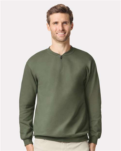 Unisex Softstyle® Midweight Quarter-Zip Sweatshirt — Military Green