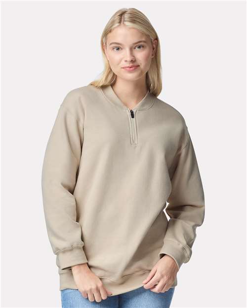 Unisex Softstyle® Midweight Quarter-Zip Sweatshirt — Sand