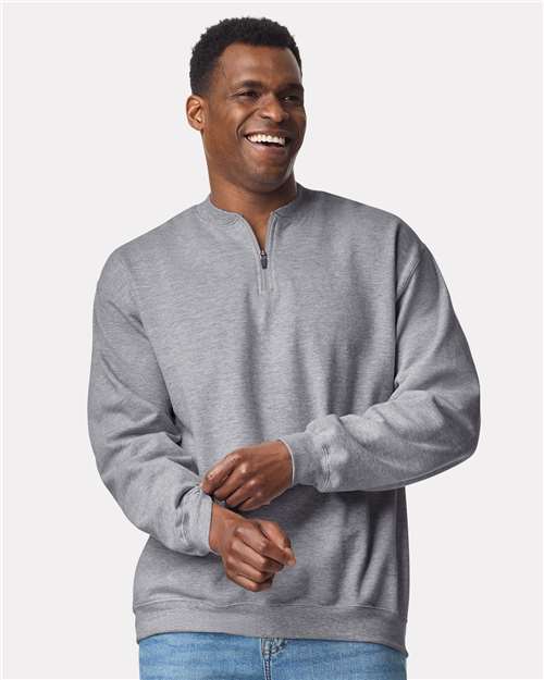 Unisex Softstyle® Midweight Quarter-Zip Sweatshirt — Sport Grey