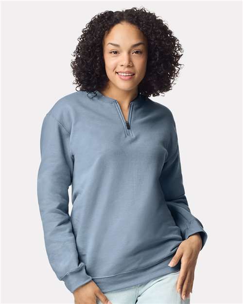 Unisex Softstyle® Midweight Quarter-Zip Sweatshirt — Stone Blue
