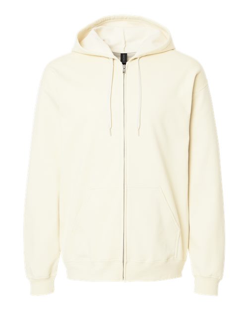 Unisex Softstyle® Midweight Full-Zip Hooded Sweatshirt — Off White