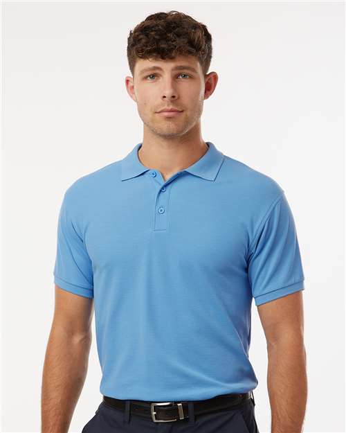 Men's Pique Polo — Carolina Blue