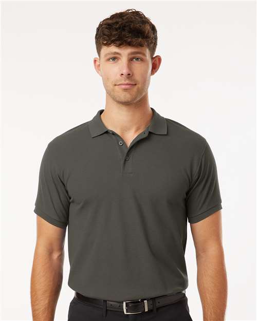 Men's Pique Polo — Charcoal