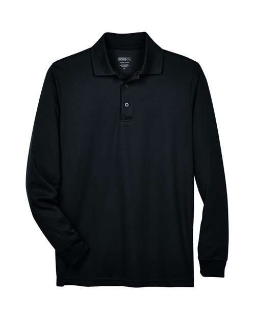 Men's Pinnacle Performance Long Sleeve Piqué Polo — Black