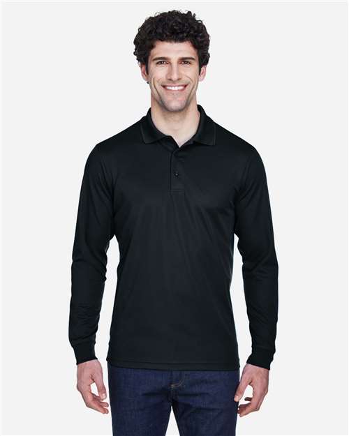 Men's Pinnacle Performance Long Sleeve Piqué Polo — Black