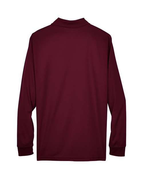 Men's Pinnacle Performance Long Sleeve Piqué Polo — Burgundy