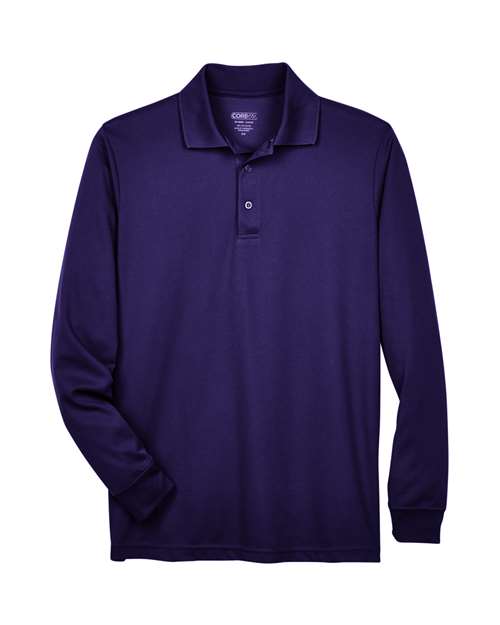 Men's Pinnacle Performance Long Sleeve Piqué Polo — Campus Purple