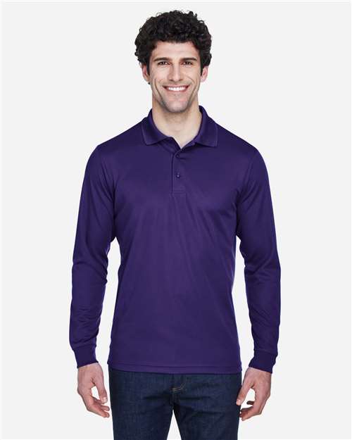 Men's Pinnacle Performance Long Sleeve Piqué Polo — Campus Purple