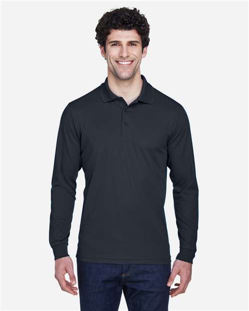 Men's Pinnacle Performance Long Sleeve Piqué Polo — Carbon