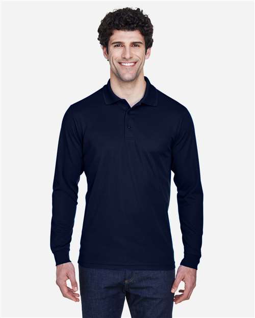 Men's Pinnacle Performance Long Sleeve Piqué Polo — Classic Navy